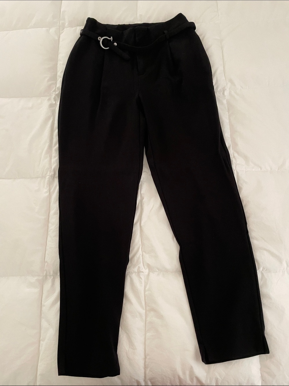 Laundry By Shelli Segal Black Tailored Stretchy Trousers with removable belt